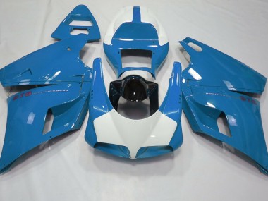 1993-2005 Gloss Light Blue & White Ducati 996 748 916 998 Fairings for Sale