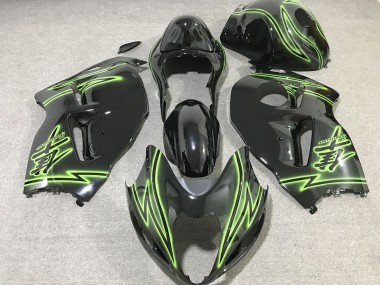 1997-2007 Black & Green Lightning Suzuki GSXR 1300 Fairings for Sale
