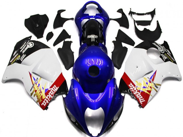 1997-2007 Blue and White Custom Logo w black Suzuki GSXR 1300 Fairings for Sale 1997-2007 Blue and White Custom Logo w black Suzuki GSXR 1300 Fairings for Sale