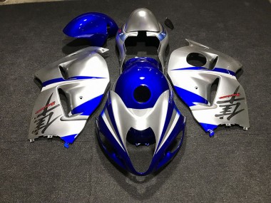 1997-2007 Gloss Blue and Silver Suzuki GSXR 1300 Fairings for Sale