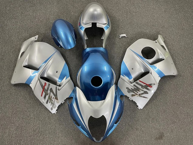 1997-2007 Gloss Light Blue and Silver Suzuki GSXR 1300 Fairings for Sale 1997-2007 Gloss Light Blue and Silver Suzuki GSXR 1300 Fairings for Sale