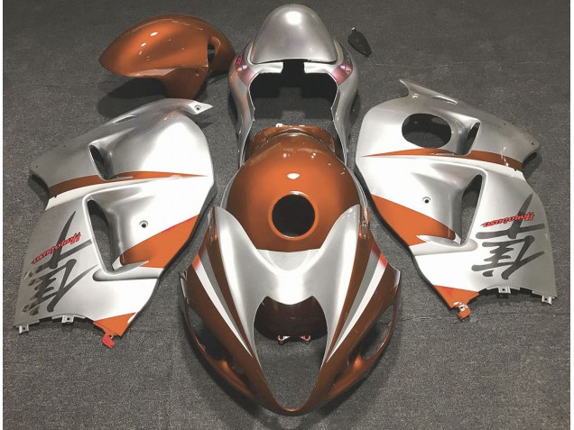 1997-2007 Gloss Orange and Silver Suzuki GSXR 1300 Fairings for Sale 1997-2007 Gloss Orange and Silver Suzuki GSXR 1300 Fairings for Sale