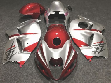 1997-2007 Gloss Red and Silver Suzuki GSXR 1300 Fairings for Sale
