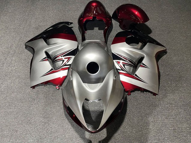 1997-2007 Gloss Silver and Candy Red Suzuki GSXR 1300 Fairings for Sale 1997-2007 Gloss Silver and Candy Red Suzuki GSXR 1300 Fairings for Sale