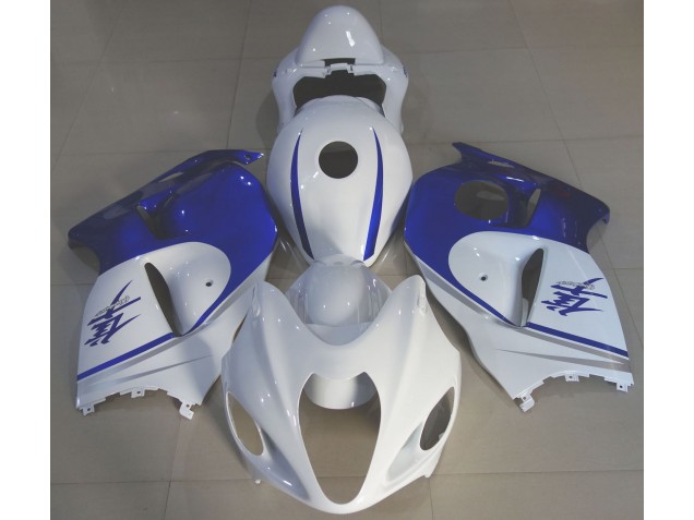 1997-2007 Gloss White & Deep Blue Suzuki GSXR 1300 Fairings for Sale 1997-2007 Gloss White & Deep Blue Suzuki GSXR 1300 Fairings for Sale