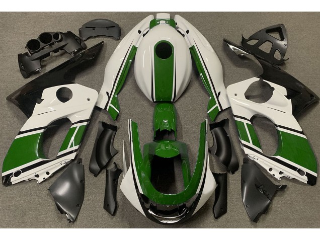 1998-2007 Gloss White and Dark Green Yamaha YZF600 Fairings for Sale 1998-2007 Gloss White and Dark Green Yamaha YZF600 Fairings for Sale
