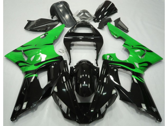 2000-2001 Black Flame & Green Yamaha R1 Fairings for Sale
