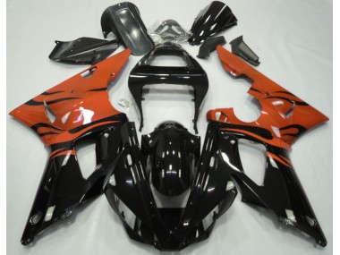2000-2001 Black Flame & Orange Yamaha R1 Fairings for Sale