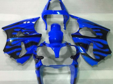 2000-2002 Blue & Black Flame Kawasaki ZX6R Fairings for Sale