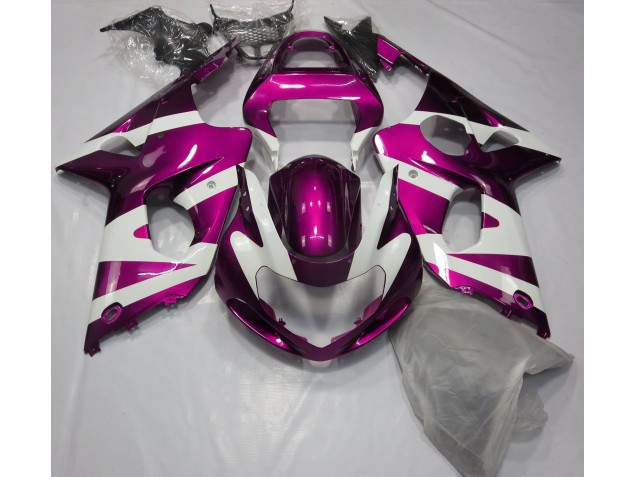 2000-2002 Gloss Pink & White Suzuki GSXR 1000 Fairings for Sale 2000-2002 Gloss Pink & White Suzuki GSXR 1000 Fairings for Sale