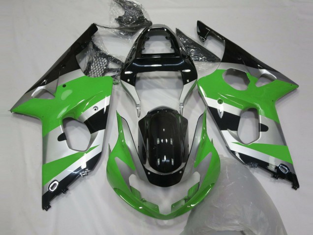 2000-2002 Green Silver OEM Style Suzuki GSXR 1000 Fairings for Sale 2000-2002 Green Silver OEM Style Suzuki GSXR 1000 Fairings for Sale