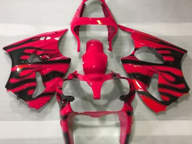 2000-2002 Red & Black Flame Kawasaki ZX6R Fairings for Sale