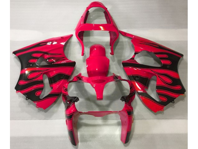 2000-2002 Red & Black Flame Kawasaki ZX6R Fairings for Sale 2000-2002 Red & Black Flame Kawasaki ZX6R Fairings for Sale