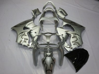 2000-2002 Silver Flame Kawasaki ZX6R Fairings for Sale