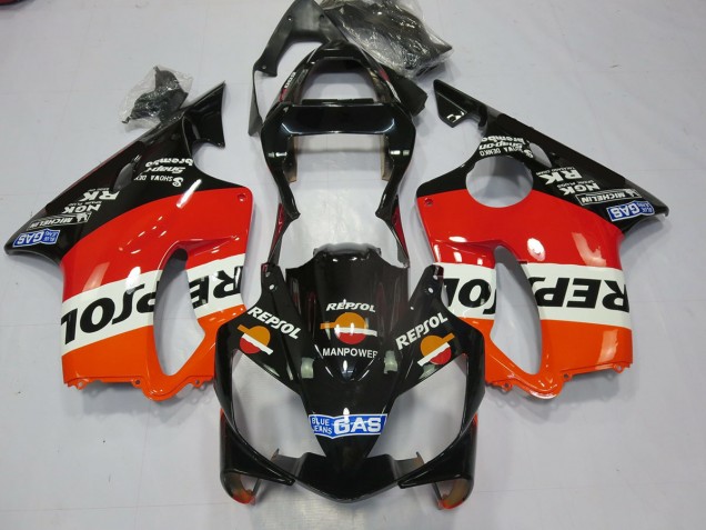 2001-2003 Black Repsol Honda CBR600 F4i Fairings for Sale 2001-2003 Black Repsol Honda CBR600 F4i Fairings for Sale