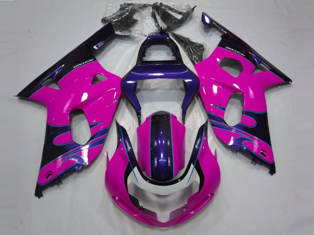 2001-2003 Gloss Pink and Blue Suzuki GSXR 600-750 Fairings for Sale 2001-2003 Gloss Pink and Blue Suzuki GSXR 600-750 Fairings for Sale
