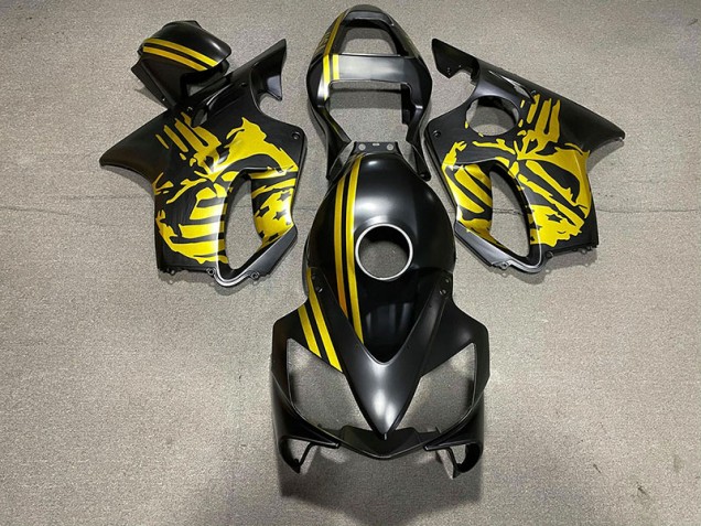 2001-2003 Matte Black & Gold Skull Honda CBR600 F4i Fairings for Sale 2001-2003 Matte Black & Gold Skull Honda CBR600 F4i Fairings for Sale