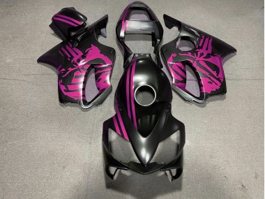 2001-2003 Matte Black & Pink Skull Honda CBR600 F4i Fairings for Sale