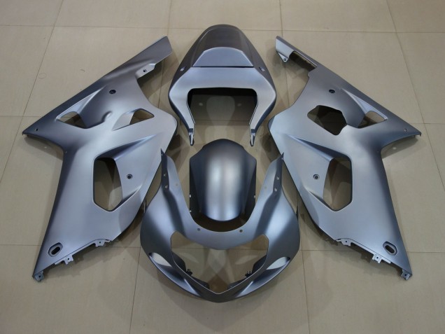 2001-2003 Matte Silver White Logos Suzuki GSXR 600-750 Fairings for Sale 2001-2003 Matte Silver White Logos Suzuki GSXR 600-750 Fairings for Sale