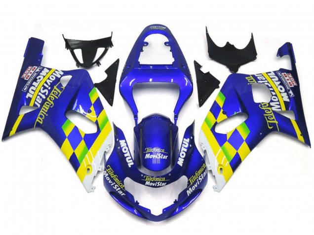 2001-2003 MoviStar Blue Gloss Suzuki GSXR 600-750 Fairings for Sale 2001-2003 MoviStar Blue Gloss Suzuki GSXR 600-750 Fairings for Sale