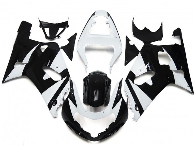 2001-2003 White and Black Style OEM Suzuki GSXR 600-750 Fairings for Sale 2001-2003 White and Black Style OEM Suzuki GSXR 600-750 Fairings for Sale