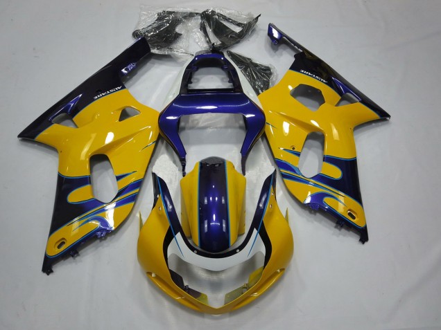 2001-2003 Yellow Blue Suzuki GSXR 600-750 Fairings for Sale 2001-2003 Yellow Blue Suzuki GSXR 600-750 Fairings for Sale