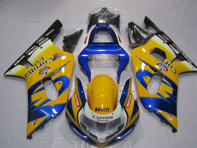 2001-2003 Yellow Corona Suzuki GSXR 600-750 Fairings for Sale 2001-2003 Yellow Corona Suzuki GSXR 600-750 Fairings for Sale