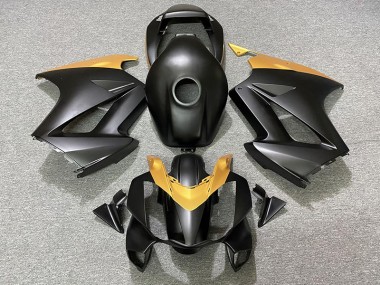 2002-2012 Matte Black & Gold Honda VFR800 Fairings for Sale