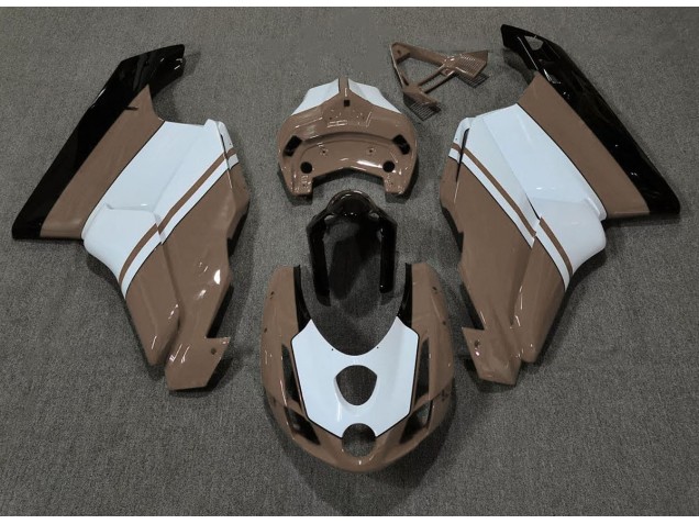 2003-2004 Gloss Brown & White Ducati 749 999 Fairings for Sale 2003-2004 Gloss Brown & White Ducati 749 999 Fairings for Sale