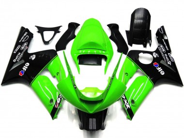 2003-2004 Light Green and Black Elf Kawasaki ZX6R Fairings for Sale