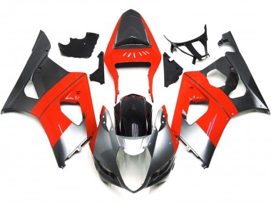 2003-2004 Plain Red and Silver Suzuki GSXR 1000 Fairings for Sale