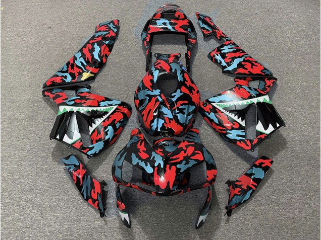 2003-2004 Red and Blue Camo Honda CBR600RR Fairings for Sale 2003-2004 Red and Blue Camo Honda CBR600RR Fairings for Sale