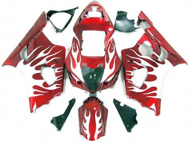 2003-2004 White and Red Flame Suzuki GSXR 1000 Fairings for Sale