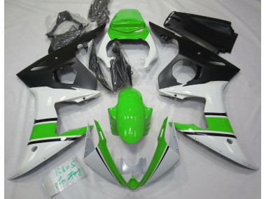 2003-2005 Gloss White and Green Yamaha R6 Fairings for Sale