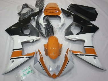 2003-2005 Gloss White and Orange Yamaha R6 Fairings for Sale