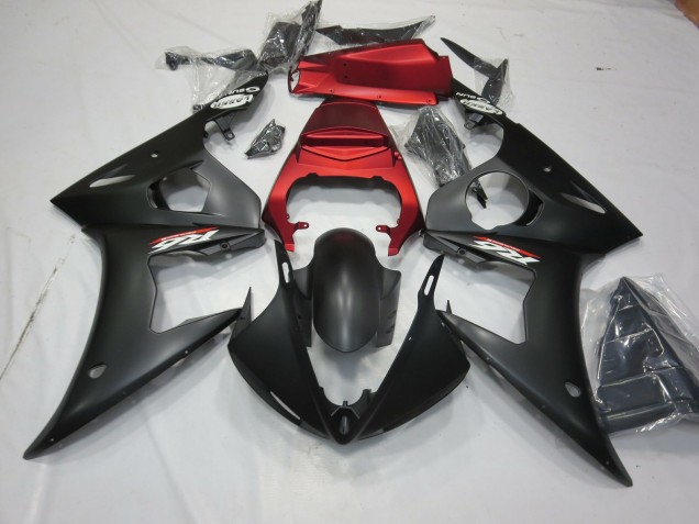 2003-2005 Matte Black and Red Yamaha R6 Fairings for Sale 2003-2005 Matte Black and Red Yamaha R6 Fairings for Sale