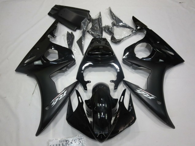 2003-2005 Matte Black White Decal Yamaha R6 Fairings for Sale 2003-2005 Matte Black White Decal Yamaha R6 Fairings for Sale