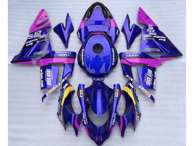 2004-2005 Blue and Pink Trickstar Kawasaki ZX10R Fairings for Sale 2004-2005 Blue and Pink Trickstar Kawasaki ZX10R Fairings for Sale