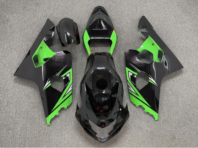 2004-2005 Gloss Black and Green Suzuki GSXR 600-750 Fairings for Sale 2004-2005 Gloss Black and Green Suzuki GSXR 600-750 Fairings for Sale