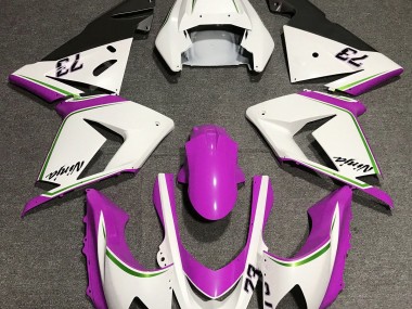 2004-2005 Gloss White & Pink Kawasaki ZX10R Fairings for Sale