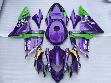 2004-2005 Green Purple Trick Star Kawasaki ZX10R Fairings for Sale