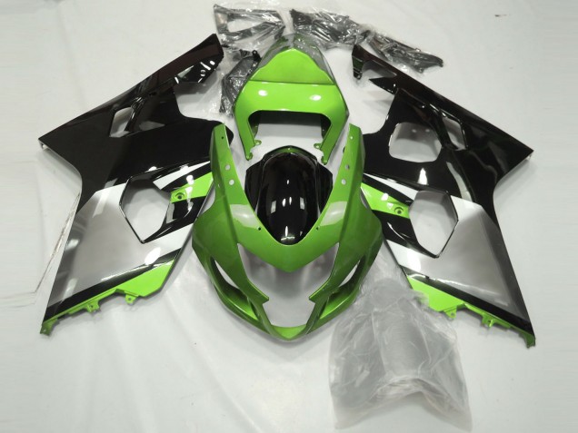 2004-2005 Light Green Silver and Black Suzuki GSXR 600-750 Fairings for Sale 2004-2005 Light Green Silver and Black Suzuki GSXR 600-750 Fairings for Sale