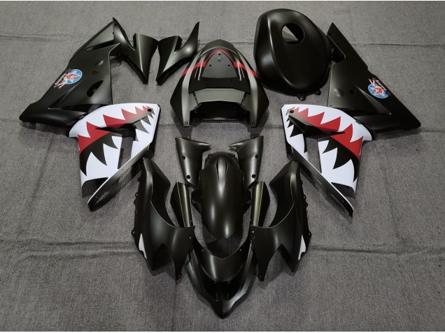 2004-2005 Matte Black Betty Bomber Kawasaki ZX10R Fairings for Sale 2004-2005 Matte Black Betty Bomber Kawasaki ZX10R Fairings for Sale