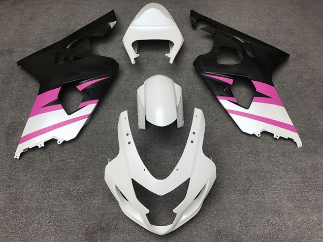 2004-2005 Matte White & Pink Suzuki GSXR 600-750 Fairings for Sale 2004-2005 Matte White & Pink Suzuki GSXR 600-750 Fairings for Sale