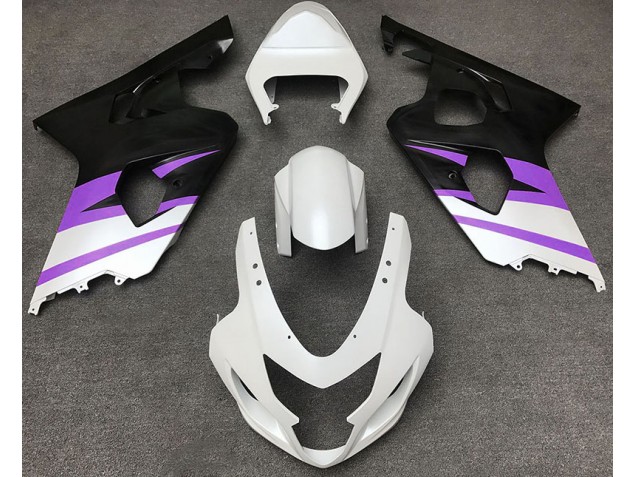 2004-2005 Matte White & Purple Suzuki GSXR 600-750 Fairings for Sale 2004-2005 Matte White & Purple Suzuki GSXR 600-750 Fairings for Sale