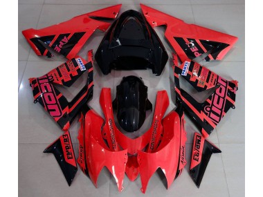 2004-2005 Red and Black & Logos Kawasaki ZX10R Fairings for Sale