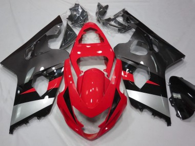 2004-2005 Red and Silver Gloss Suzuki GSXR 600-750 Fairings for Sale