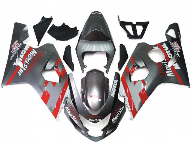 2004-2005 Silver and Red MoiStar Suzuki GSXR 600-750 Fairings for Sale 2004-2005 Silver and Red MoiStar Suzuki GSXR 600-750 Fairings for Sale