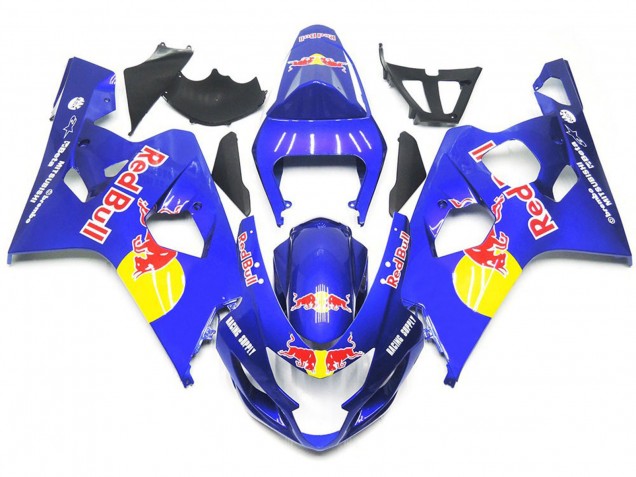 2004-2005 Vibrant Blue Red Bull Style Suzuki GSXR 600-750 Fairings for Sale 2004-2005 Vibrant Blue Red Bull Style Suzuki GSXR 600-750 Fairings for Sale