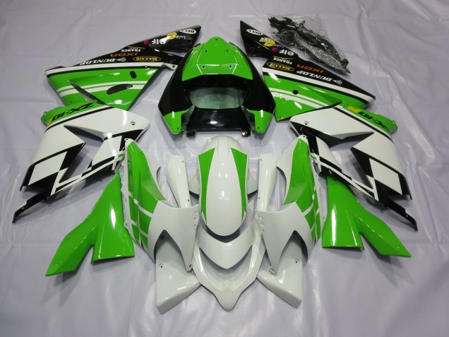 2004-2005 White Green Kawasaki ZX10R Fairings for Sale 2004-2005 White Green Kawasaki ZX10R Fairings for Sale
